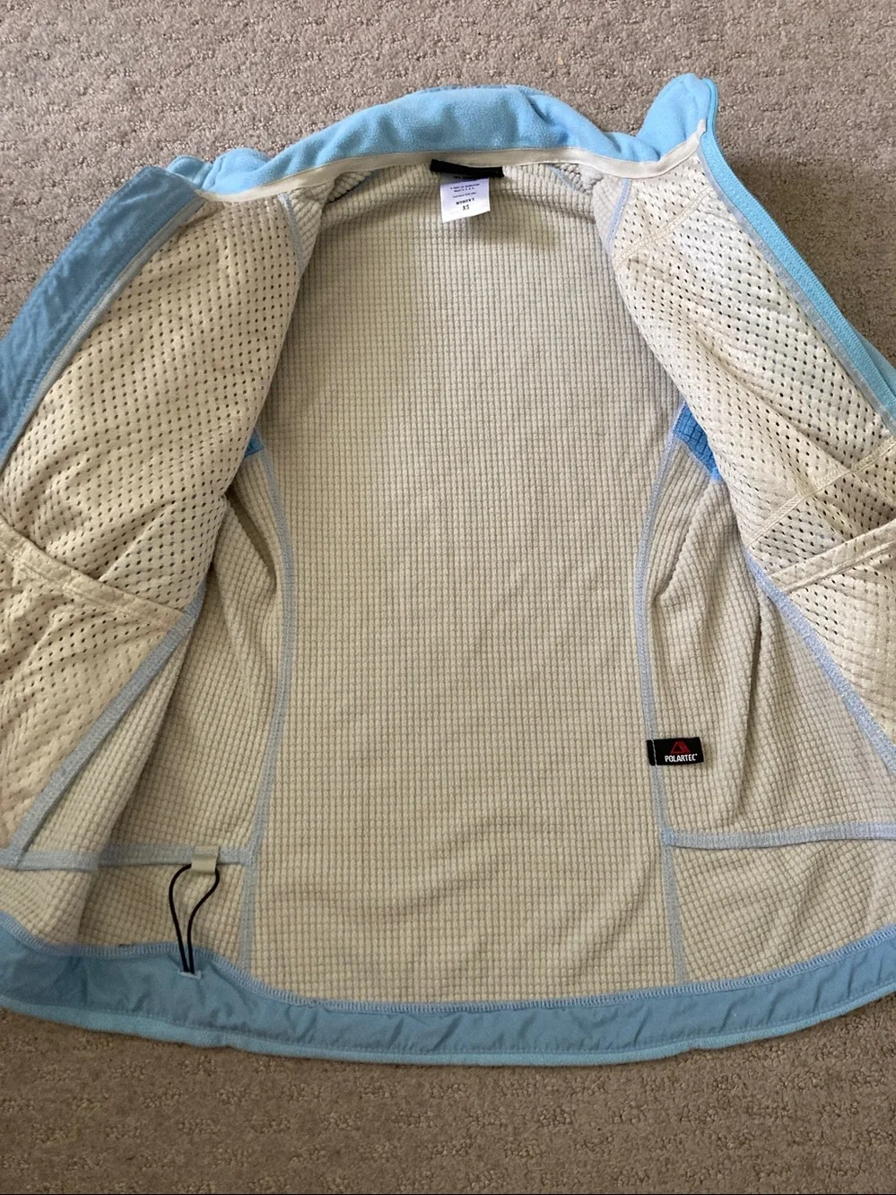 Patagonia lightweight R4 blue fleece jacket, Sz XS.